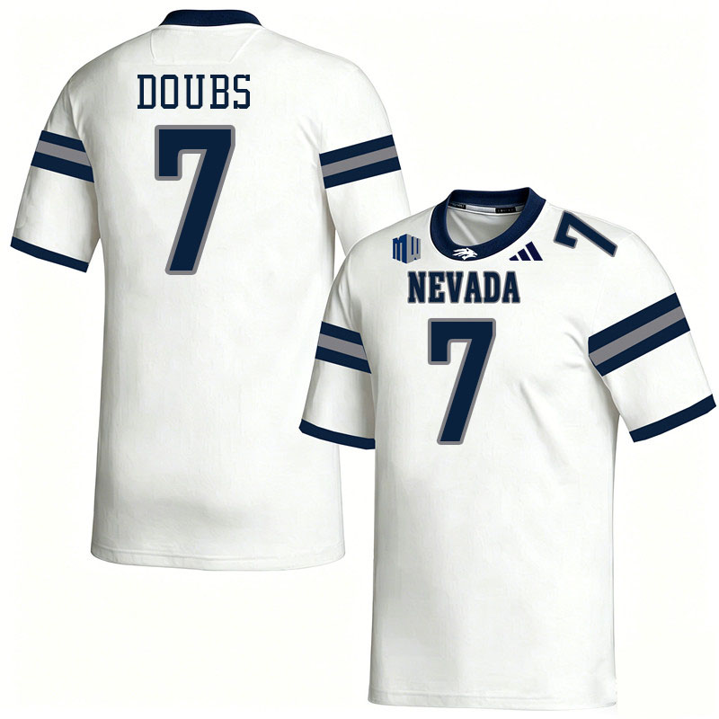 Nevada Wolf Pack #7 Romeo Doubs College Football Jerseys,Uniforms-White